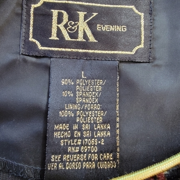 R&K Evening Rose Pattern Jacket Size Large EUC - Picture 4 of 9